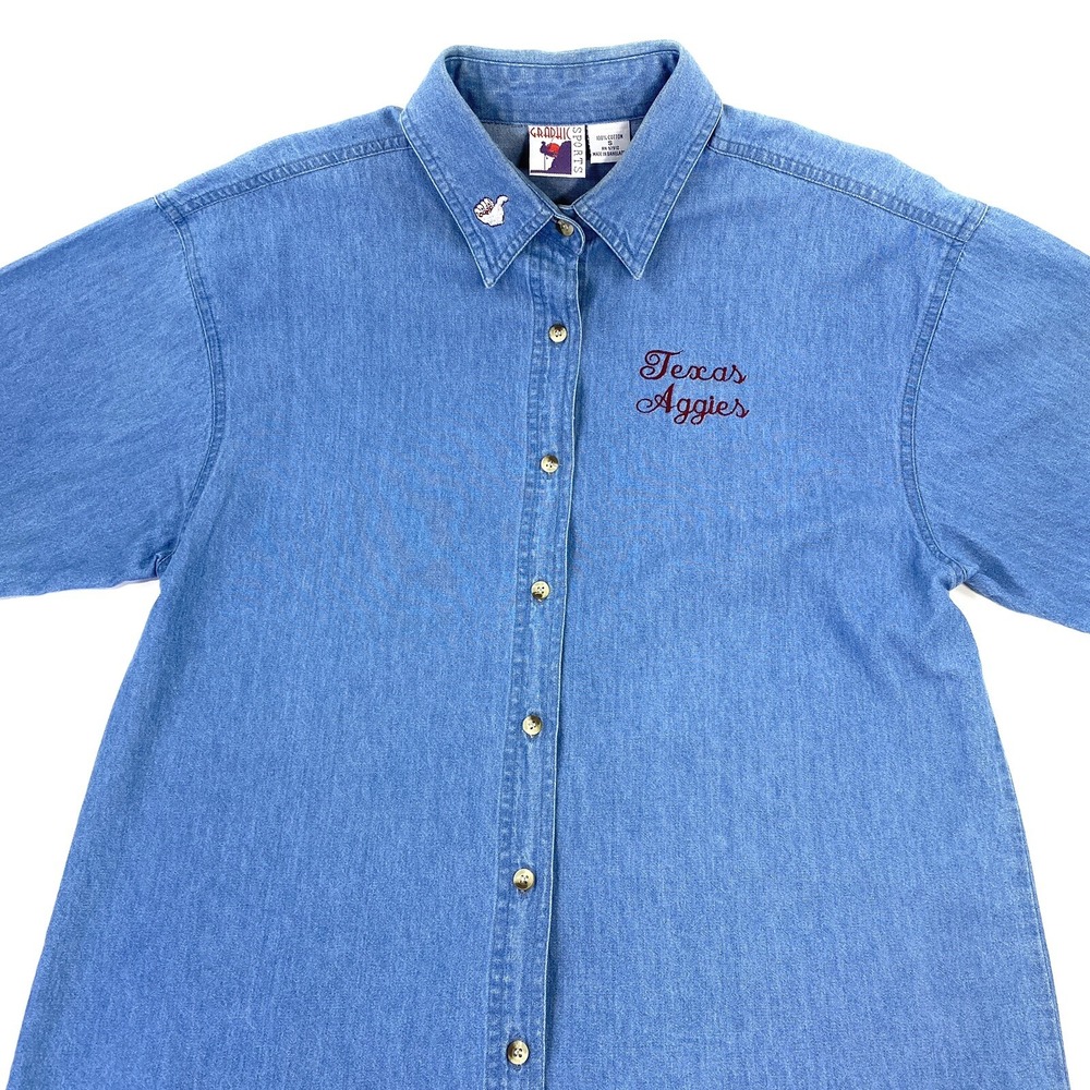 Texas A&M Aggies Denim Shirt with Embroidery Appliques WOMEN'S - SMALL
